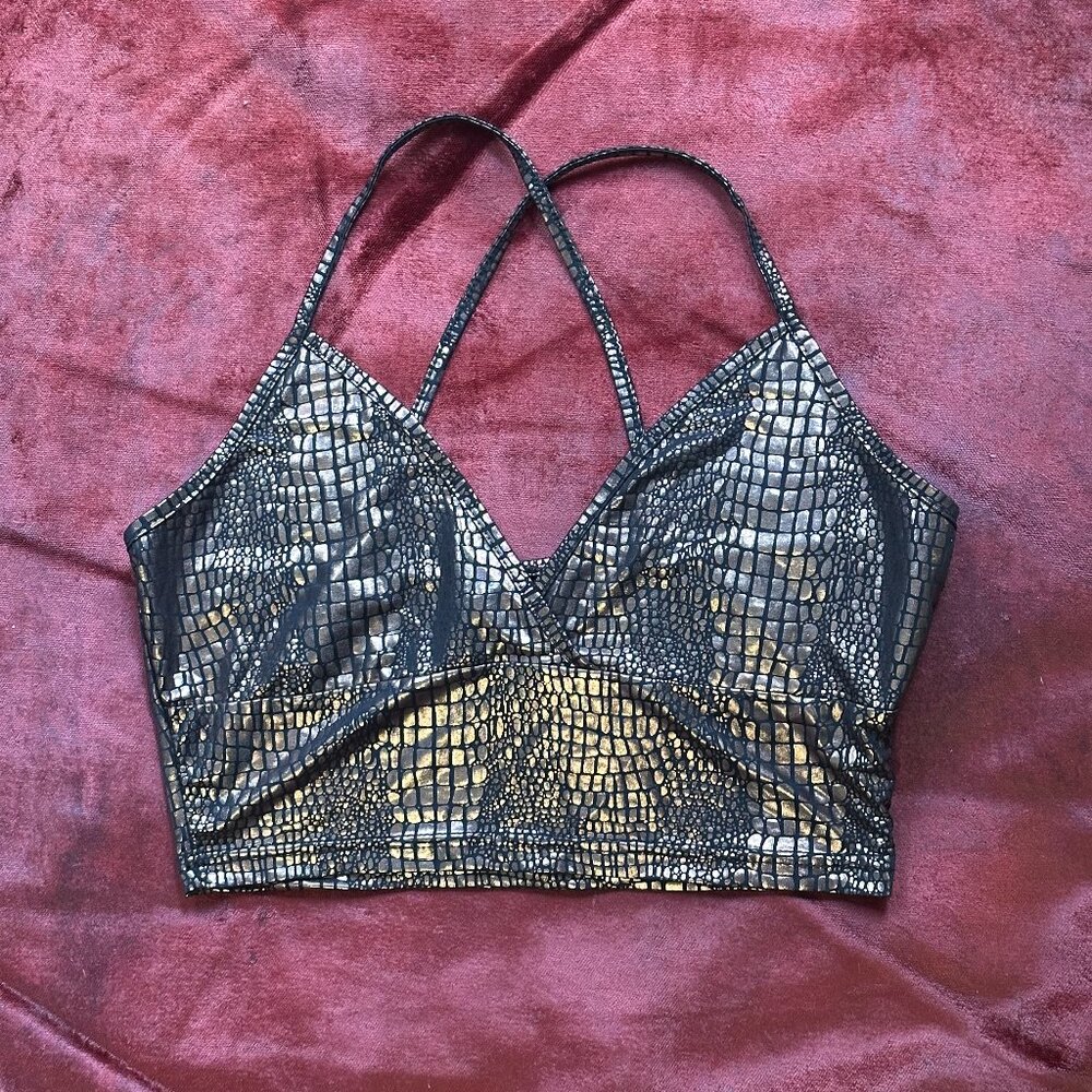 Bronze Snakeprint Crop Top